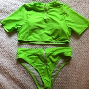 Neon Green High Waisted Sporty Bikini